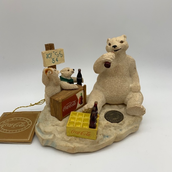 Vintage 1996 Coca-Cola Heritage Collection Bears Coca-Cola Stand Figurine w/ Tag - Picture 2 of 16